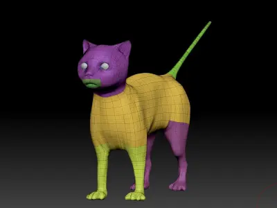 Cat 3D Base Model Low-poly 3D model