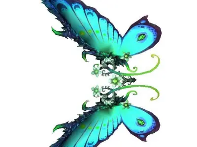 Butterfly-3 Wing Low-poly 3D model