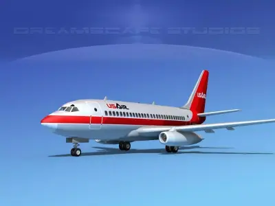 Boeing 737-100 US Air 3D model