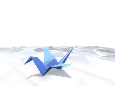 Origami Crane Free low-poly 3D model