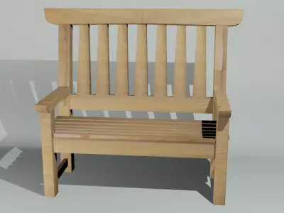 Wooden bench Free low-poly 3D model shop