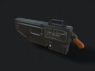 Antidrone gun KVS G6 Low-poly 3D model