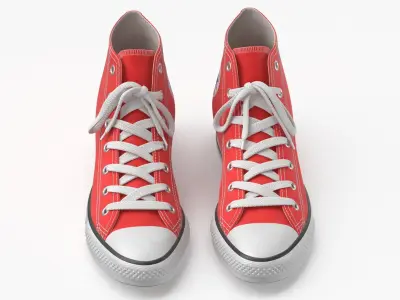 Basketball Leather Shoes Red 3D model
