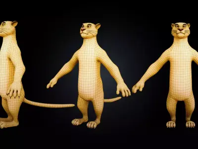 Biped BigCat Rigged Free 3D model