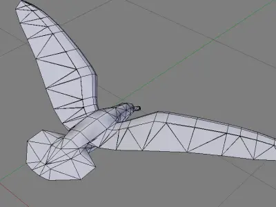 Animated low poly seagull Low-poly 3D model