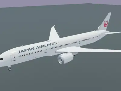 Japan Airlines Boeing 787-9 3D Model Low-poly 3D model