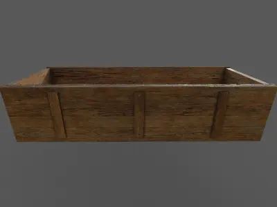 Trough Low-poly 3D model wooden box Low-poly 3D model