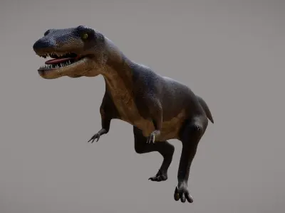 Deinonychus Jurassic Dinosaur Low-poly 3D model