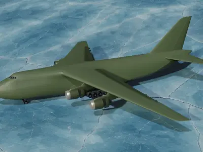 Antonov 124 lowpoly Low-poly 3D model