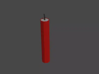 Dynamite candle Free low-poly 3D model