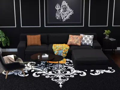 High - Poly Sofa High-Quality 3D Model Free 3D model