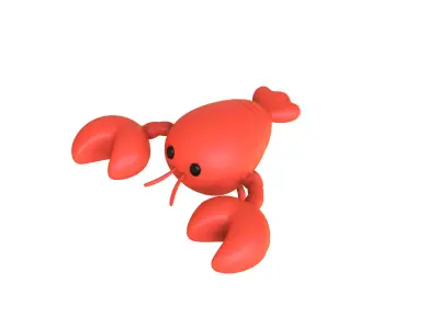 Cartoon Shrimp Rigged Low-poly 3D model