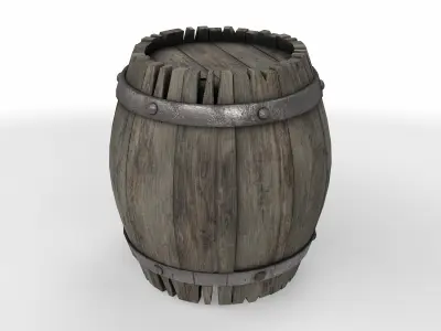 stylized barrel 3D model