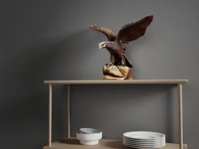 Eagle statuette  Low-poly 3D model