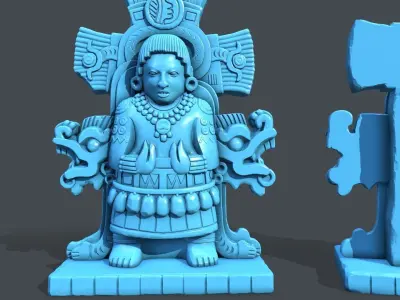 Statue Aztec Sea God HP 3D print model