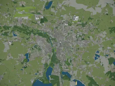 Leipzig - city and surrounding area 3D model