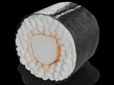 Sushi Tiger prawn curry sauce Low-poly 3D model