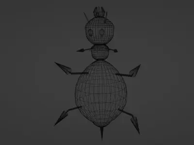 Queen Bee Low-poly 3D model