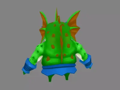 Cartoon seahorse monster Low-poly 3D model