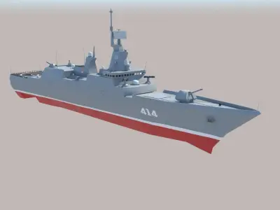 Admiral Gorshkov Class Frigate Ship Low-poly 3D model