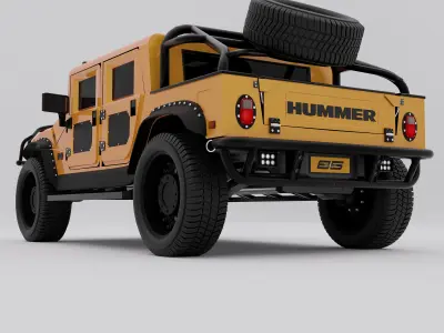 Hummer H1 rugged 3D model