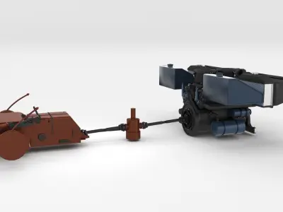 Panzer Tiger Engine and Transmission 3D model