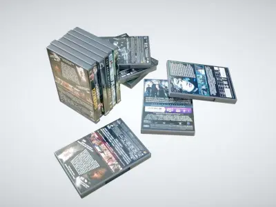 DVD Boxes Low-poly 3D model