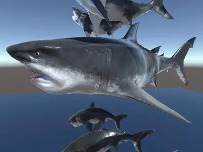 Dinosaur MEGALODON - Sea Monster Series 5 Low-poly 3D model