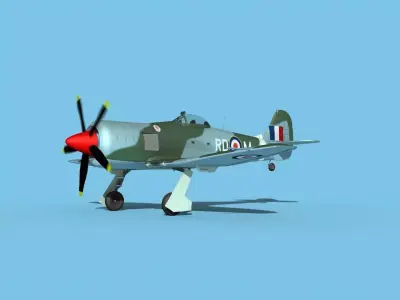 Hawker Tempest MKII RAF FF 3D model