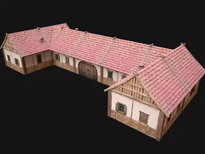 Medieval House 3 Residence Low-poly 3D model