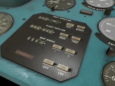 Mi-8MT Mi-17MT Right Panels Board English Low-poly 3D model