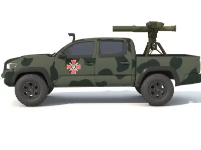 Ukrainian military vehicle with ATGM 3D model