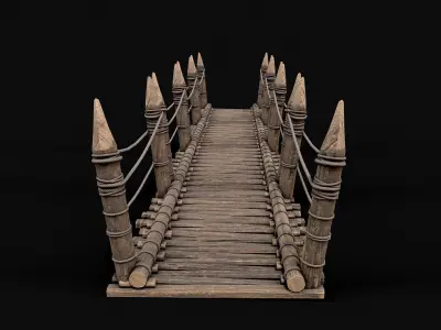 Modular Viking Bridge 1 Low-poly 3D model