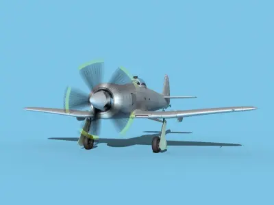 Hawker Sea Fury MKII Bare Metal 3D model