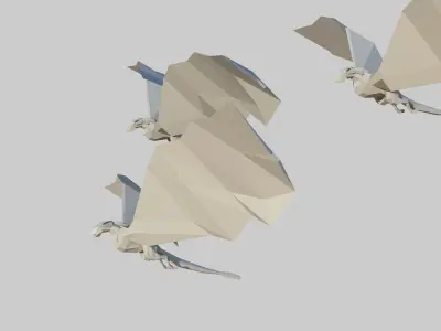 Low Poly Paper Dragon Low-poly 3D model