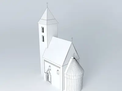 Roman age St Michael temple in Csempeszkopacs Hungary 3D model