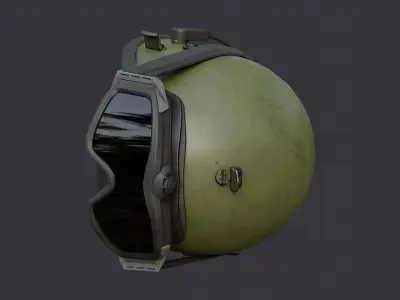 Russian Army Gas Mask Helmet with Goggles Low-poly 3D model