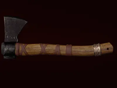 Axes Viking 01 Low-poly 3D model