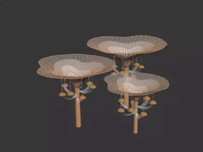 Pavillon shade jellyfish Low-poly 3D model Low-poly 3D model