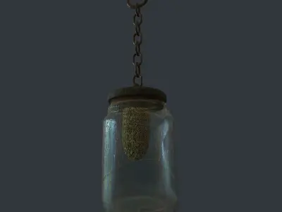 Bees Jar Animated 1 Low-poly 3D model