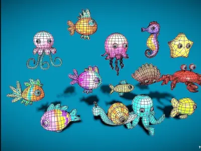 Cartoon Fish 3 3D model