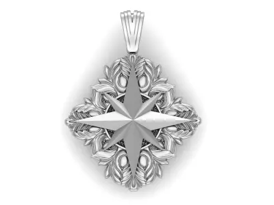 Windrose Star Compass Pendant 3D print model