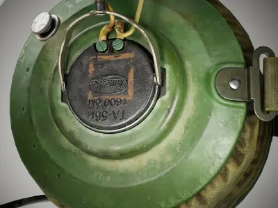 USSR headphones AG-2 Low-poly 3D model