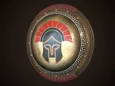 Hoplite Shield Strategist  Low-poly 3D model