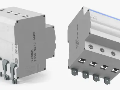 Hager Modular Four Pole Breaker 3D model