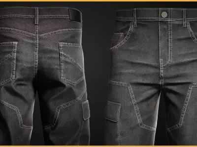 Modular Tactical Cargo Pants Low-poly 3D model purchase