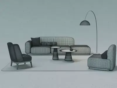 CozyLoungeChairs FurnitureVol1-A4 3D model