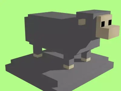 VOXEL SHEEP - MODEL 15 Low-poly 3D model