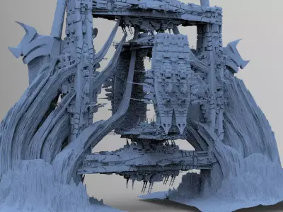 Mars Sci-Fi Monolith Massive structure 13 3D model