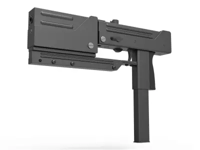 Submachine gun modified MAC-11 from the movie Blade 1998 3D model
